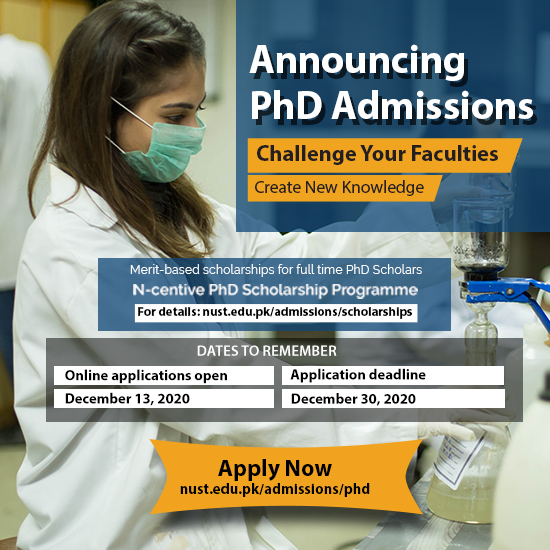 nust phd admission online